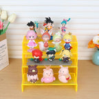 ELEGANTLIFE Acrylic Display Riser,4.3mm Heavy Duty Crystal Display Stand Shelf Layered Aesthetic, Jewelry Display Shelf Risers for Décor,4 Pack Set Multi-color (Yellow)