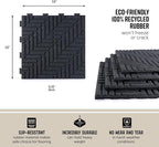 Playsafer Herringbone Rubber Interlocking Tiles | 16 X 16 | Easy Install for Indoor and Outdoor Use (Dark Gray, 10 Tiles)