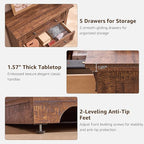 T4TREAM Farmhouse 5 Drawer Dresser for Bedroom, 47" Tall Wood Dresser with Ample Storage Space and Rustic Charm, Reclaimed Barnwood