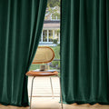 MIULEE Non-See-Through Privacy Linen Curtains 2 Panels, Christmas Emerald Green Light Filtering Window Curtains Textured Back Tab Semi Sheer Drapes for Bedroom Living Room, 52 x 84 Inches Long