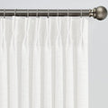 White Pinch Pleated Sheer Curtains 132 Inches Long, Textured Window Treatments Curtain for Bedroom/Living Room 42x132 Inch 2 Panels Back Tab Rod Pocket