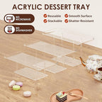 3 Pack Dessert Table Display Set, Clear Acrylic Desert Stands Buffet Risers for Cupcakes Dessert Pastry Food Treat Tier Cookie Dessert Platter Serving Trays Stand for Wedding Birthday Party