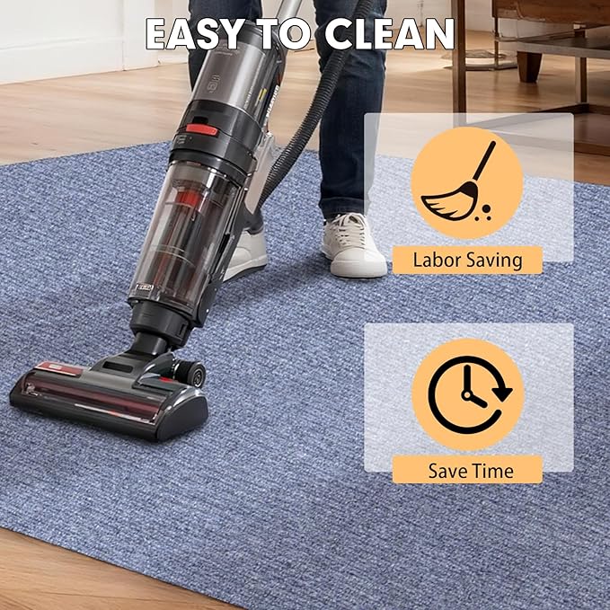 Marine Carpet,6 FT x 14 FT Blue-Gray Indoor Outdoor Carpet 0.2" Thick Boat Carpet with Water-Proof TPE Backing, Non-Slide Outdoor Marine Carpet Roll for Home, Patio, Porch, Deck