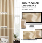 PONY DANCE Kitchen Beige Curtains - Home Decoration Thermal Insulated Blackout Window Treatments/Draperies Protect Privacy, 52" W Each Panel x 54 L, Biscotti Beige, 2 Pieces