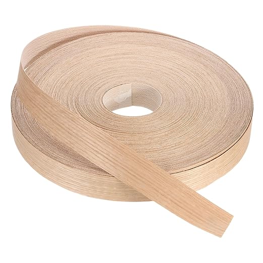 PATIKIL Red Oak Edge Banding, 1-1/2 Inch x 250 ft Wood Veneer Tape Pre-glued Flexible Plywood Edge Banding with Hot Melt Adhesive for Furniture Restoration