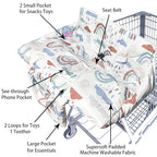 Shopping Cart Cover for Baby,2-in-1 High Chair Cover with Portable Cloth Bag,Cart Seat Pad for Babies Grocery Cushion Cover Restaurant,Suitable for All Supermarkets