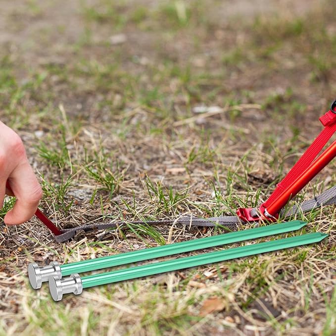 Cabilock 8pcs Aluminum Alloy Tent Pegs Lightweight Camping Stakes Backpacking Tent Accessories for Outdoor Use Random Color