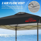 10x10 Pop Up Canopy with Sidewalls, Easy Up Canopy Tent, Heavy Duty Tents for Parties, One Person Set Up Event Tent, Black