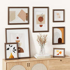 Natural Walnut 11x17 Picture Frames Mat to 8x12 Picture Display Set of 3,Original Wood Handcrafted 11x17 Diploma Frame with Tempered Glass Graduation Family Wedding Certificate Photo Wall Mounted