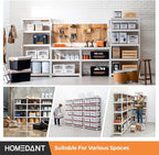 HOMEDANT 35.9" W 5 Tier Heavy Duty Garage Shelving Adjustable Metal Rack Storage Shelves Standing Shelf Unit Organizers Pantry Closet White 1Pack