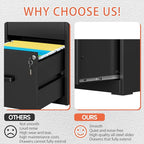 Metal Filing Cabinet With Lock, Vertical 2 Drawer Cabinet for Home Office/Legal/Letter/A4, Lockable for Hanging Files - Assembly Required/Black