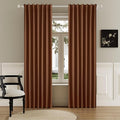 DUALIFE Rust Full Blackout Curtains 63 Inch Long Linen Textured Curtains Thermal Insulated Heat Blocking Noise Reducing Vintage Drapes for Nursery Bedroom Back Tab 2 Panels 50W x 63L Terracotta