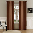 DUALIFE Rust Full Blackout Curtains 63 Inch Long Linen Textured Curtains Thermal Insulated Heat Blocking Noise Reducing Vintage Drapes for Nursery Bedroom Back Tab 2 Panels 50W x 63L Terracotta