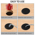 2 Inch(50mm) Desk Grommet,12 Pieces Wire Grommet, Desk Hole Cover for Cables with Hole Saw,Plastic Cable Cord Wire Hole Cover for Desk, Table,Cabinet,Countertop and Other Furniture(Black)