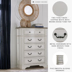 Signature Design by Ashley Blendon Traditional 5-Drawer Chest of Drawers with Safety Stop, White & Dark Brown