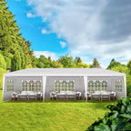 10x30 FT Party Tent, Outdoor Wedding Tents for Parties, Canopy Event Tent with 5 Removable Sidewalls, Waterproof Gazebo Shelter for Birthday Parties, Weddings, BBQs & Events (10X30FT-5Sides White)