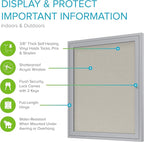 Ghent 24"x18" 1-Door Outdoor Enclosed Vinyl Bulletin Board, Shatter Resistant, with Lock, Satin Aluminum Frame - Ivory (PA12418VX-185), Made in the USA