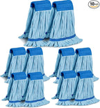 10 Pack - Large Microfiber Tube Mop 400GSM - Heavy Duty Industrial Wet Mop Head Refill,Commercial, Thick Fiber, Replacement Heads, Extra Absorbent