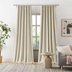 DUALIFE Natural Pinch Pleated Blackout Curtains 150 Inch Long 12.5ft Length 2 Panels, Back Tab with Hooks,Ceiling Sun Blocking Curtains for Track System Living Room Boho Decor,40Wx150L Inch 2 Burg