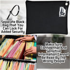4 Pcs Interoffice Mailer Canvas Transit Sack Zipper Bag 18" x 14" Large Zipper Pouch with Grommet Interoffice Mail Bag (Black)