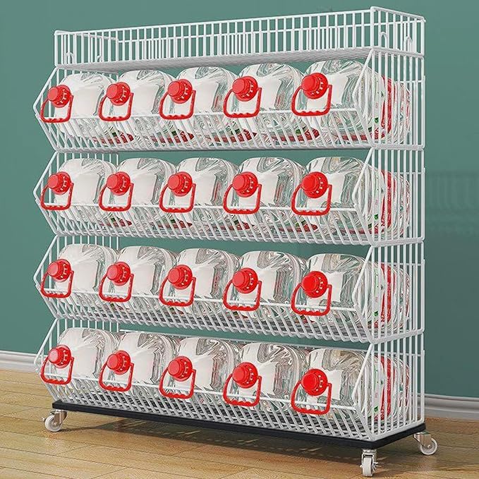 5-Tier Slanted Rolling Retail Display Rack with Locking Wheels | Heavy-Duty Metal Snack & Chip Display Stand for Grocery Stores, Supermarkets, Bakery | Space-Saving Store Organization Shelf
