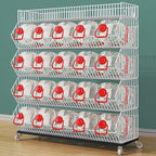 5-Tier Slanted Rolling Retail Display Rack with Locking Wheels | Heavy-Duty Metal Snack & Chip Display Stand for Grocery Stores, Supermarkets, Bakery | Space-Saving Store Organization Shelf