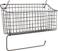 Spectrum Diversified Pegboard/Wall Mount Basket and Paper Towel Holder, 15 in (w, Industrial Gray