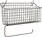 Spectrum Diversified Pegboard/Wall Mount Basket and Paper Towel Holder, 15 in (w, Industrial Gray