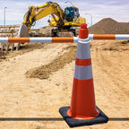 8 Pack Min 4' Feet to Max 7' Feet Retractable Traffic Cone Bars, Expandable Reflective Cone Bars for Parking Lot Safety, Portable Temporary Barriers Barricades for Road Work Construction