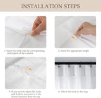 MYSKY HOME Floor to Ceiling Curtains 102 Inches White Sheer Window Drapes 2 Panel Sets Pinch Pleated Draperies Linen Look Boho Fabric, Soft Cotton Blend Light Filtering for Living Room, 40" x 102"