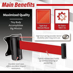 DuraSteel Wall Mount Retractable Belt Barrier - 9.2 Ft Red Safety Belt in Sturdy Black Casing - Guardian 1.0 Indoor & Outdoor Do Not Enter Caution Tape for Effective Wall Control Ropes, Line Dividers