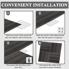 24 Tiles 20 X 20 Inch Carpet Tiles Floor, Carpet Squares for Living Room Bedroom Office, Stripe Dark Grey (64.5 Sq.Ft per Box)