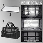 Wearable Cleaning Caddy Bag, Cleaning Caddy Supplies Organizer with Handle & Shoulder Straps for Housekeepers, Under Sink & Car Cleaning Tool Organizers with 4 Foldable Divider (DarkGrey)