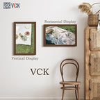 VCK 14x22 Frame Set of 5, Brown Wood Picture Frame, Exclusive Wood Grain, Wall Hanging