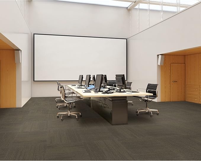 Mohawk Elite 24" x 24" Berber (Loop pile), 0.1" Pile Height, Carpet Tile, Nylon Fiber, Raven Color, (24 Tiles), (96 sqft/carton)