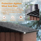 5X3X6.1FT Garden Storage Shed with Lockable Door,Steel Tool Shed with Sloping Roof,Anti-Corrosion Metal Shed for Backyard Patio Lawn (Light Wood Grain)