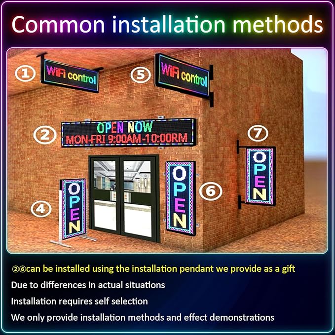programmable led sign custom scrolling digital signage display screen outdoor for business electronic message board advertising marquee word light Wifi Control High Brightness Neon 77"X14"