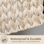 GRANNY SAYS Wicker Storage Baskets for Shelves, Waterproof Wicker Baskets for Organizing, Woven Basket for Shelves, Decorative Basket for Entryway, Butter Milk