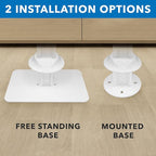 Mount-It! Anti-Theft Floor Stand Compatible with iPad, Contact-Less Kiosk with Universal Enclosure for iPads, Adjustable Locking Secure Tablet Mount for iPad Gen 7 to 10, Pro, Air, White