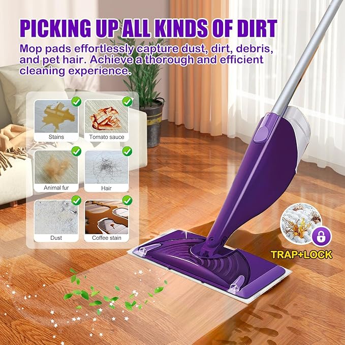 60 Count Wet Jet Pads Compatible with Swiffer Wet Jet Spray Mop, Wet Jet Pads Refill for All Purpose Multi-Surface Hardwood Floor Cleaning, 4 Layers Thickened and Super Absorbentl.