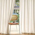 MIULEE Non-See-Through Privacy Linen Curtains 2 Panels, Light Filtering Window Curtains Farmhouse Textured Back Tab Semi Sheer Drapes for Bedroom Living Room, 52 x 84 Inches Long, Cream Ivory