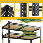 72.2" H Garage Shelves 2230LBS Storage Shelves, 5 Tier Adjustable Metal Shelving, Heavy Duty Shelving for Storage, Basement, Warehouse, Pantry, Kitchen, 35.5" W x 19.5" D x 72.2" H, Black