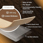 GSCIT Club Maple Edge Banding, 1/2 Inch x 50ft Pre-glued Flexible Wood Veneer Tape for Cabinet Repair and Furniture Restoration