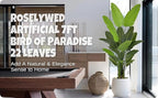 Artificial Bird of Paradise Tree 7FT 22 Leaves Tall Large Fake Faux Tropical Banana Plant 84 Inch Black Pot for Indoor Home Office Poolside Porch Mall Hotel School Decor Housewarming Gift