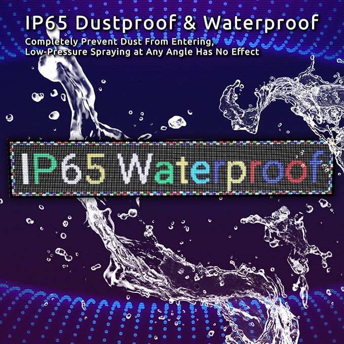XSGD P10 Scrolling LED Sign WiFi Programmable LED Display, Outdoor IP65 Waterproof Digital Message Display Board, Customizable Neon Sign Open Signs for Business Advertising Store Restaurants 77"X14"