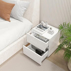 furtble Nightstands Set of 2, Small Dresser for Closet, Sofa Side Table with Drawers for Small Spaces Wooden Bedside Tables, White Modern Storage Cabinet for Bedroom. Entryway, 15.8 in
