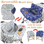 Shopping Cart Cover for Baby Grocery Cart Cover for Baby boy and Baby Girl, High Chair Cover for Baby and Toddler, Baby Registry Gift - Waterproof - Extra Large - Cotton - Double Sided (deep Blue)
