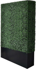 Artificial Boxwood Hedge Wall with Black Stainless Steel Base, Outdoor and Indoor Backdrop Divider Privacy Screen and Decorative Wall for Patio, Balcony, Restaurant, Various Events 48" W*12" D*79" H