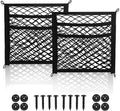 3 Layer Small Cargo Net,Cargo Storage Pocket Net, Mesh Elastic Pouch Organizer with Mounting Screws Hooks for Car,Rv, Trunk,Boats,SUV, Truck (2 Pack,11.8 x 9.8Inch,30 x25cm)