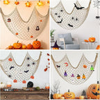 Decorative Fishing Net 80x40 Inch, Patioland Large Caramel Picture Fish Net, Wall Photo Hanging Fishnet for Nautical Mermaid Pirate Ocean Themed Hawaii Beach Under The Sea Party Decorations (1 Pack)